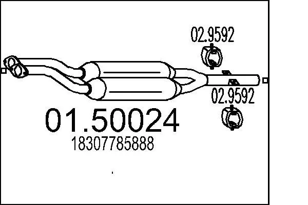 Handler.Part Middle silencer MTS 0150024 1