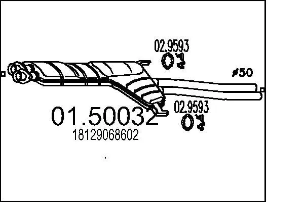 Handler.Part Middle silencer MTS 0150032 1