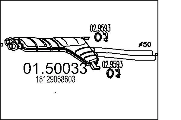 Handler.Part Middle silencer MTS 0150033 1