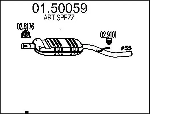 Handler.Part Middle silencer MTS 0150059 1