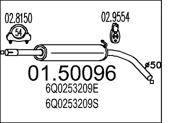 Handler.Part Middle silencer MTS 0150096 1