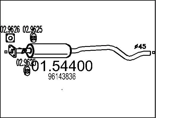 Handler.Part Middle silencer MTS 0154400 1