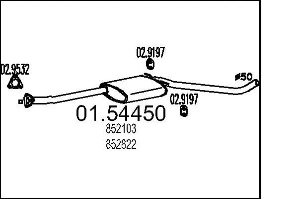 Handler.Part Middle silencer MTS 0154450 1