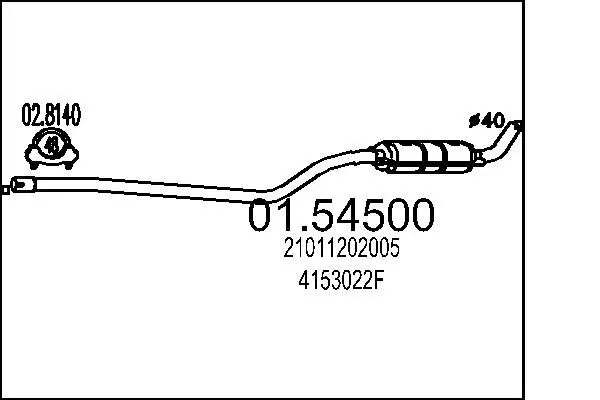 Handler.Part Middle silencer MTS 0154500 1