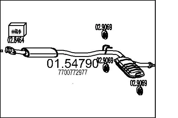 Handler.Part Middle silencer MTS 0154790 1