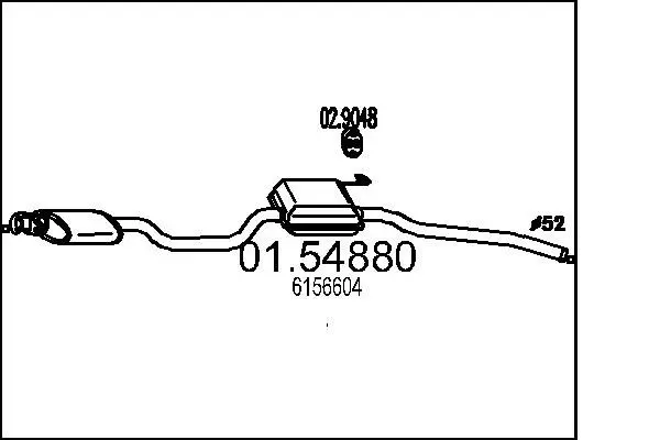 Handler.Part Middle silencer MTS 0154880 1