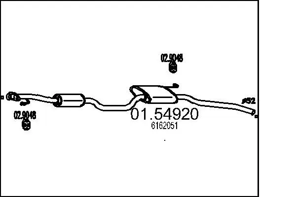 Handler.Part Middle silencer MTS 0154920 1