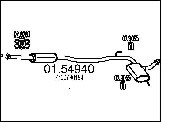 Handler.Part Middle silencer MTS 0154940 1