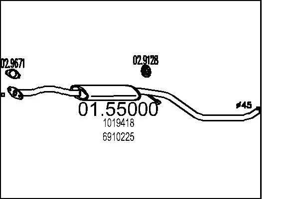 Handler.Part Middle silencer MTS 0155000 1