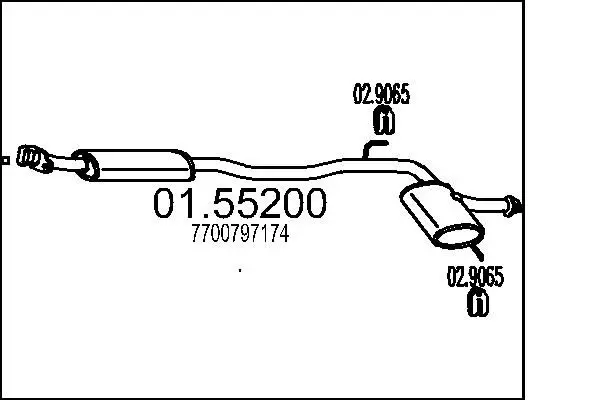 Handler.Part Middle silencer MTS 0155200 1