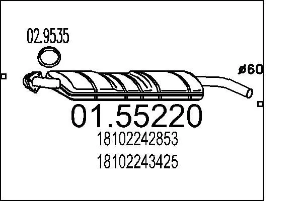 Handler.Part Middle silencer MTS 0155220 1