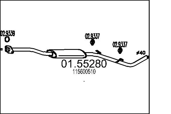 Handler.Part Middle silencer MTS 0155280 1