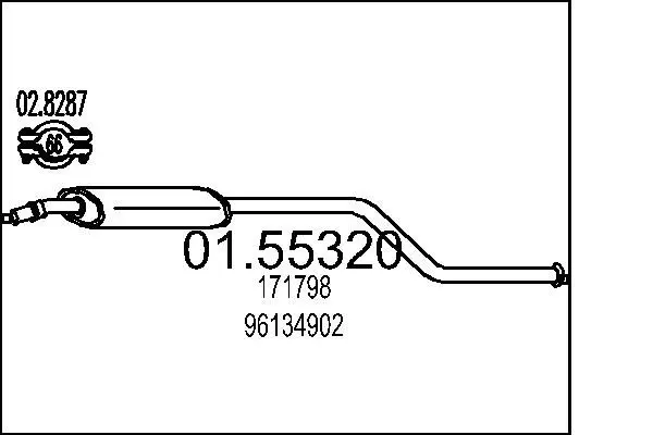 Handler.Part Middle silencer MTS 0155320 1