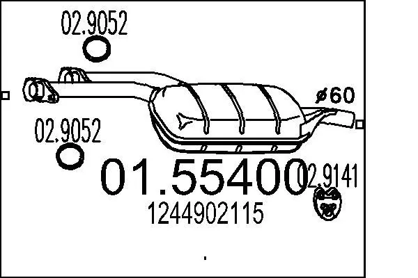 Handler.Part Middle silencer MTS 0155400 1