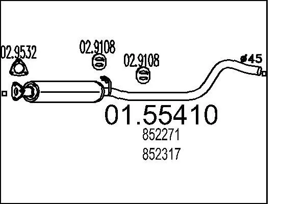 Handler.Part Middle silencer MTS 0155410 1