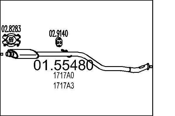 Handler.Part Middle silencer MTS 0155480 1