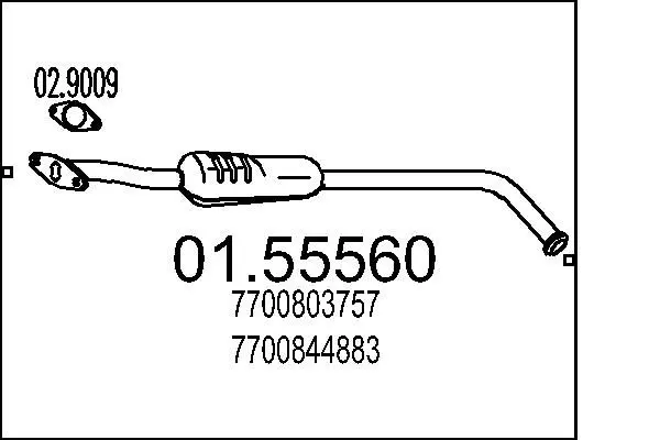 Handler.Part Middle silencer MTS 0155560 1