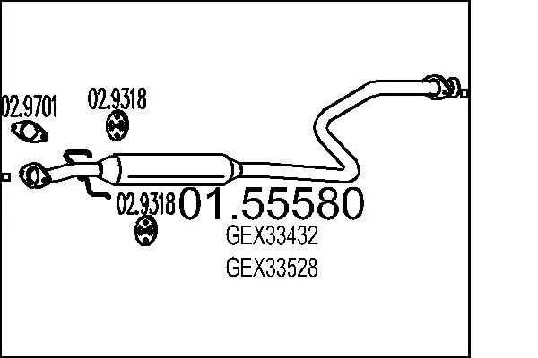 Handler.Part Middle silencer MTS 0155580 1