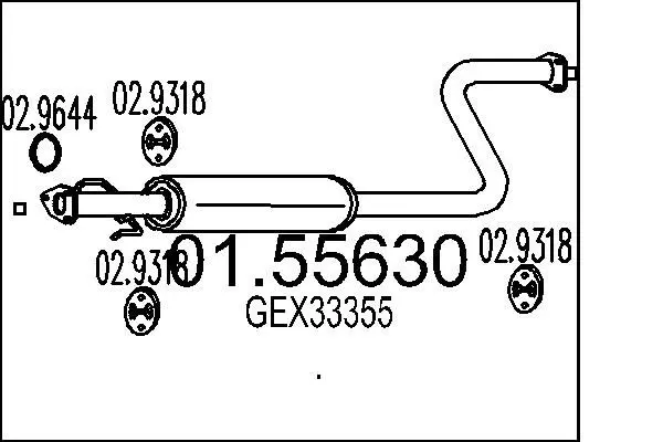 Handler.Part Middle silencer MTS 0155630 1