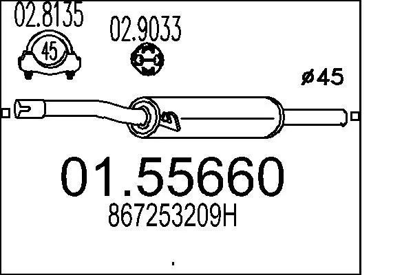 Handler.Part Middle silencer MTS 0155660 1