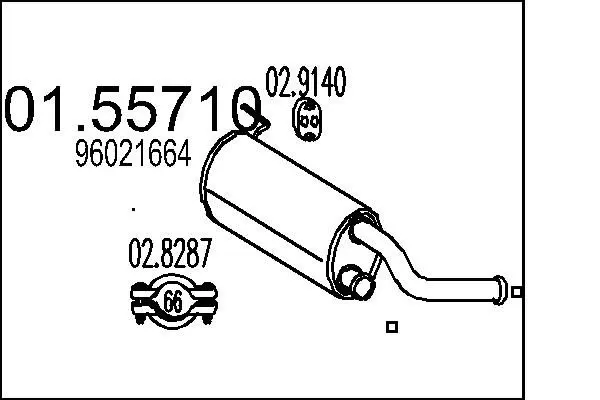 Handler.Part Middle silencer MTS 0155710 1