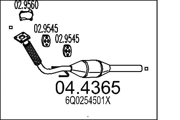 Handler.Part Catalytic converter MTS 044365 1