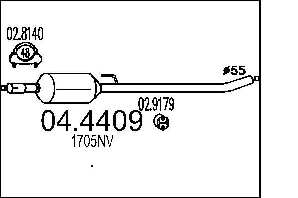 Handler.Part Catalytic converter MTS 044409 1