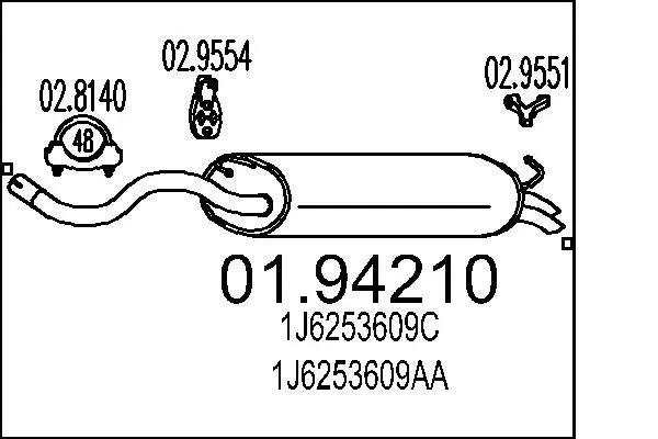 Handler.Part End silencer MTS 0194210 1