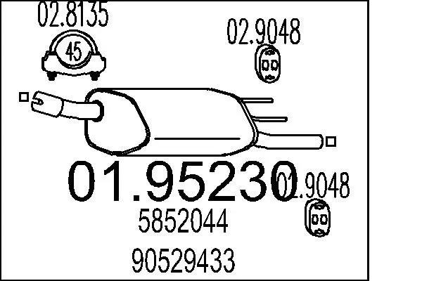 Handler.Part End silencer MTS 0195230 1