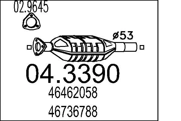 Handler.Part Catalytic converter MTS 043390 1