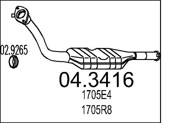 Handler.Part Catalytic converter MTS 043416 1