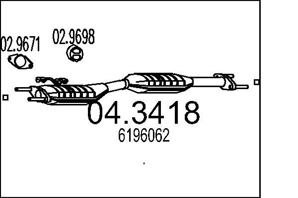 Handler.Part Catalytic converter MTS 043418 1