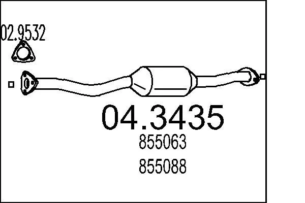 Handler.Part Catalytic converter MTS 043435 1