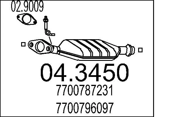 Handler.Part Catalytic converter MTS 043450 1