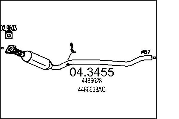 Handler.Part Catalytic converter MTS 043455 1