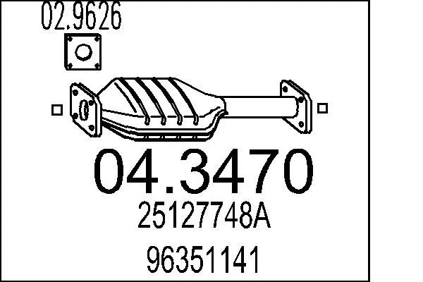 Handler.Part Catalytic converter MTS 043470 1