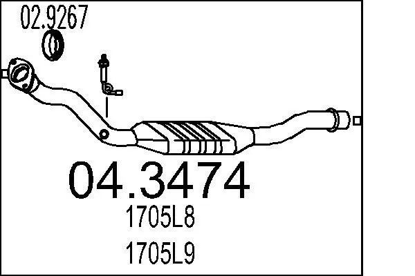 Handler.Part Catalytic converter MTS 043474 1