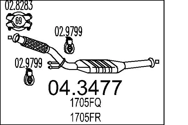 Handler.Part Catalytic converter MTS 043477 1