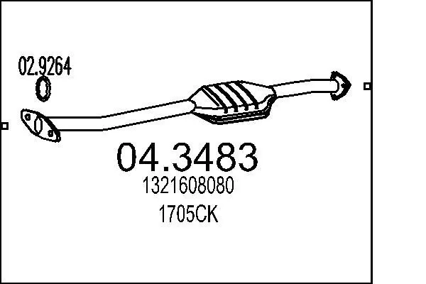 Handler.Part Catalytic converter MTS 043483 1