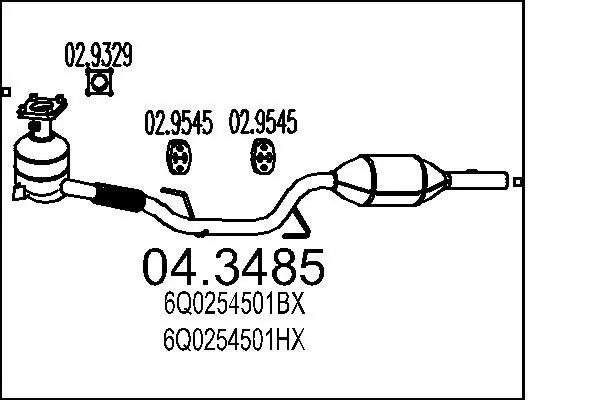 Handler.Part Catalytic converter MTS 043485 1