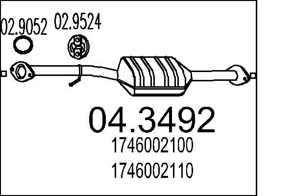 Handler.Part Catalytic converter MTS 043492 1