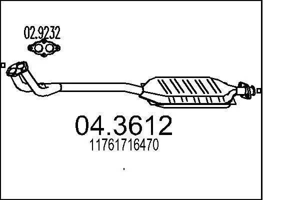 Handler.Part Catalytic converter MTS 043612 1