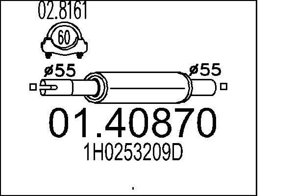 Handler.Part Front silencer MTS 0140870 1