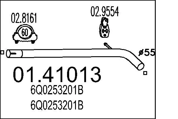 Handler.Part Exhaust pipe MTS 0141013 1