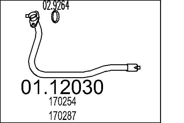 Handler.Part Exhaust pipe MTS 0112030 1