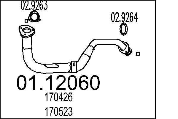 Handler.Part Exhaust pipe MTS 0112060 1