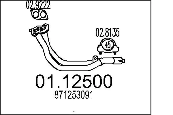 Handler.Part Exhaust pipe MTS 0112500 1