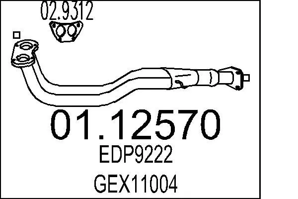 Handler.Part Exhaust pipe MTS 0112570 1