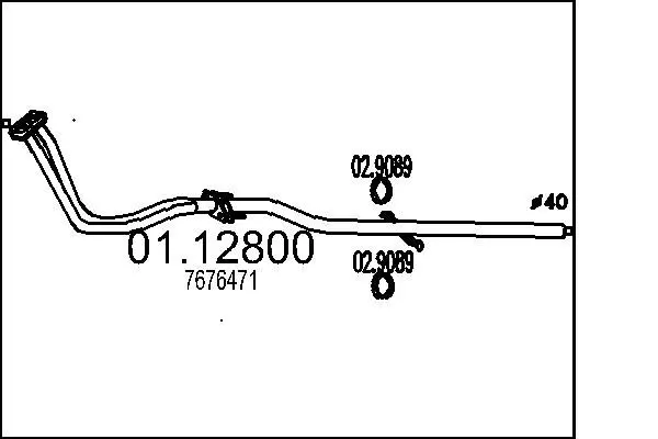 Handler.Part Exhaust pipe MTS 0112800 1