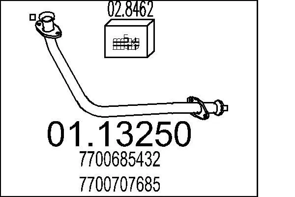 Handler.Part Exhaust pipe MTS 0113250 1